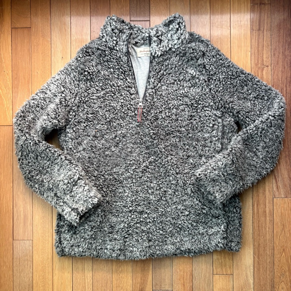 Weatherproof Vintage Gray Sherpa Pullover